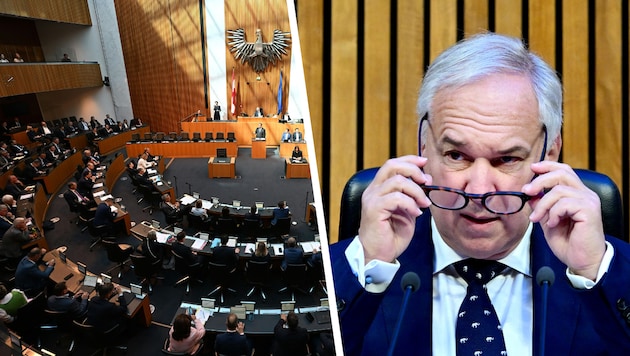 Nationalratspräsident Walter Rosenkranz (FPÖ) hat im Plenum einen neuen Sitzplatz erhalten.