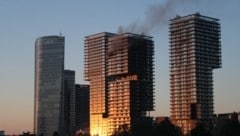 Auf einem Balkon des Triiiple Towers in Wien-Landstraße brach am Dienstagmorgen ein Brand aus. 