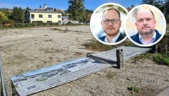 Seit Monaten tut sich auf dem Grundstück nichts. 2027 sollte ein Projekt mit Arzt, Apotheke und ...
