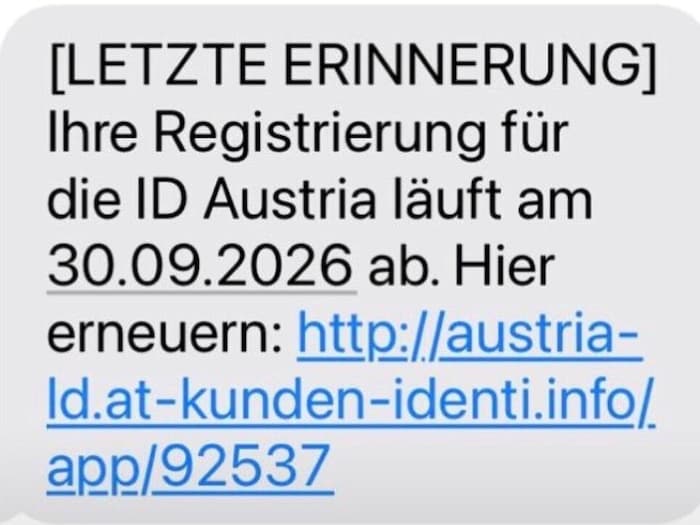 So sehen die dubiosen Nachrichten konkret aus.