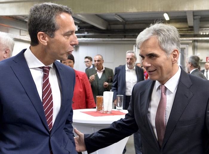 Following the resignation of Chancellor Werner Faymann (right) in May 2016, railroad executive ...