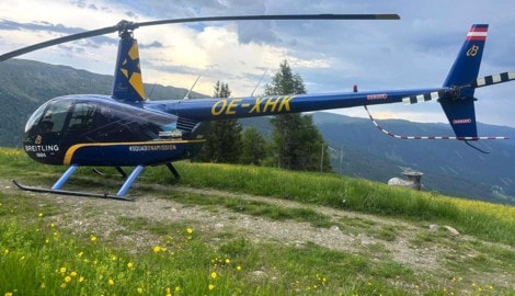 Der Helikopter, der von Thomas Morgenstern betrieben wird, hat sich quasi in Luft aufgelöst.