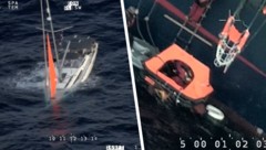 Die Jacht war nicht zu retten – ein Frachter änderte seinen Kurs, um die Schiffbrüchigen ...