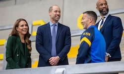Gut gelaunt: Prinz William und Prinzessin Kate besuchten das Rugby-Stadion der Leeds Rhinos.