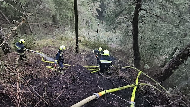 Die Brandstelle war sehr abgelegen und steil.