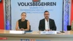 Schuch-Gubik und Hafenecker präsentierten am Mittwoch das FPÖ-Volksbegehren gegen den ORF.