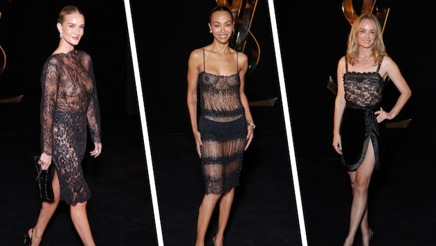 Rosie Huntington-Whiteley, Zoe Saldana und Amber Valletta überließen bei der Paris-Schau von ...