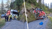 Florianis konnten den Lkw aus der misslichen Lage befreien