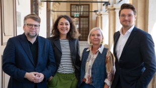 Die vier Klubobleute der Opposition: Hannes Schwarz, Sandra Krautwaschl, Claudia Klimt-Weithaler ...
