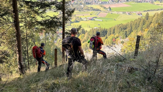 Bergretter bei Suchaktion in der Gadauner Schlucht