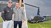 Gezeichnet: Helikopter-Betreiber Thomas Morgenstern und Eigentümer Manuel Aster – hier vor ihrem ...