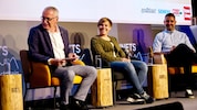 „Krone“-Chefredakteur Klaus Herrmann mit Ex-Skifahrerin Nici Schmidhofer und Clemens Doppler ...