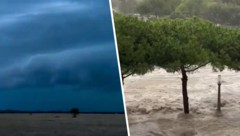 Erste Bilder aus Frankreich zeigen die Auswirkungen des heftigen Regens.