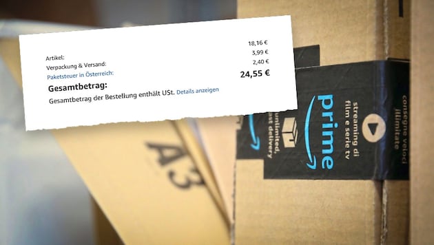 Wer seit 1. Oktober auf Amazon bestellt, findet bei der Kostenaufstellung die Paketsteuer ...