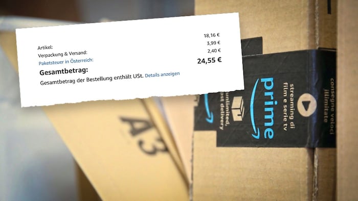 2,40 Euro Paketsteuer werden ab sofort auf jeder Rechnung explizit ausgewiesen.