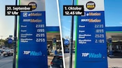 Am Donnerstag kostete Diesel und Super, so wie hier in Wien, vielerorts zehn Cent weniger als ...