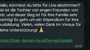 Die betrügerische Nachricht kursiert derzeit auf Whatsapp.