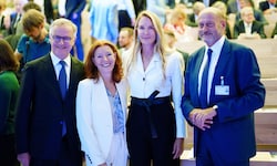 v.li.: MedUni-Wien Rektor Markus Müller, Generaldirektorin Evelyn Kölldorfer-Leitgeb (WIGEV), ...
