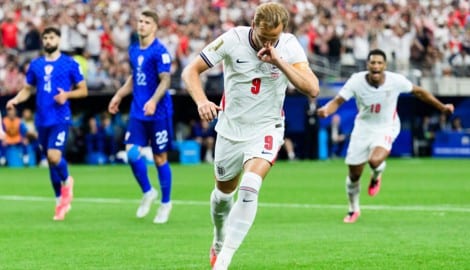 Englands Harry Kane jubelte bei der Fußball-WM gegen Kroatien.