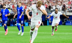 Englands Harry Kane jubelte bei der Fußball-WM gegen Kroatien.