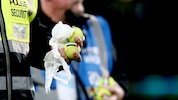 Irische Fans warfen Tennisbälle auf das Spielfeld.