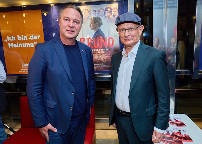 Gemeinsam bei der Premiere des Kreiskyfilms „Buno“: Babler und Marterbauer