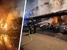Das Flammeninferno zerstörte vier Wohneinheiten und zudem mehrere Autos.
