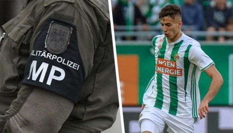 Die Militärpolizei „belehrte“ den Ex-Rapid-Star, der sich vor dem Wehrdienst drückt, am Rande ...