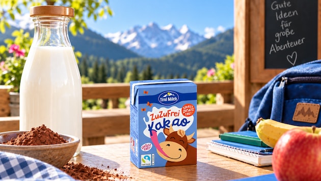 Kakaogenuss für die Kleinen: Der neue Tirol Milch ZuZufrei Kakao kommt ganz ohne Zuckerzusatz ...