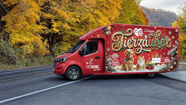 Kein Napf soll leer bleiben: Der festliche Truck (Visualisierung) bringt ab November Futter und ...