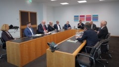 Landeshauptmann Markus Wallner, Statthalter Christof Bitschi und Landesrat Marco Tittler bei der ...