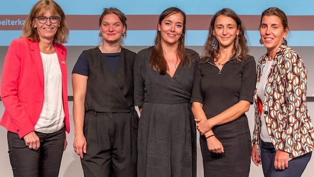 Die Vizepräsidentin der AK Niederösterreich, Angela Fischer, Viktoria Parisot (Keynote), ...