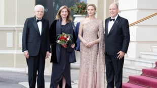 Fürstin Charlène und Fürst Albert empfingen den italienischen Präsidenten Sergio Mattarella und ...