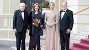 Fürstin Charlène und Fürst Albert empfingen den italienischen Präsidenten Sergio Mattarella und ...