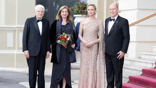Fürstin Charlène und Fürst Albert empfingen den italienischen Präsidenten Sergio Mattarella und ...