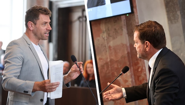 Grünen-Chef Gebi Mair (li.) und FP-Chef Markus Abwerzger: Unterschiedliche Ansichten über ...