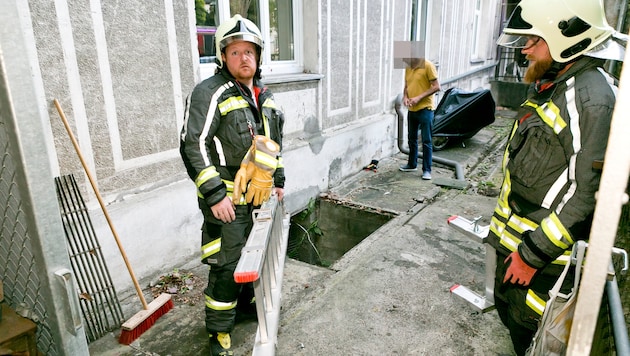 Die Florianis mussten die Frau aus dem Schacht bergen.