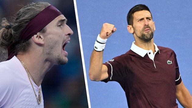 Alexander Zverev ist gegen Nocak Djokovic (rechts) ausgeschieden.