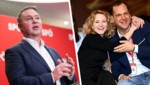 Andreas Babler (li.) tritt schrittweise zur Seite, Eva-Maria Holzleitner und Philip Kucher (re.) ...