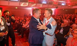 Noch-SPÖ-Chef Babler gratulierte im Juni Neo-Salzburg-Chef Eder.