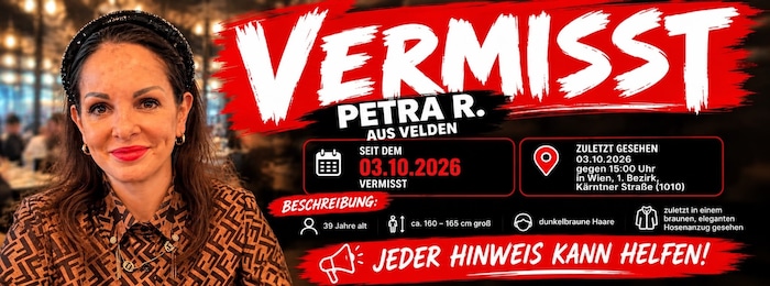 Die Frau wird seit Samstag vermisst.