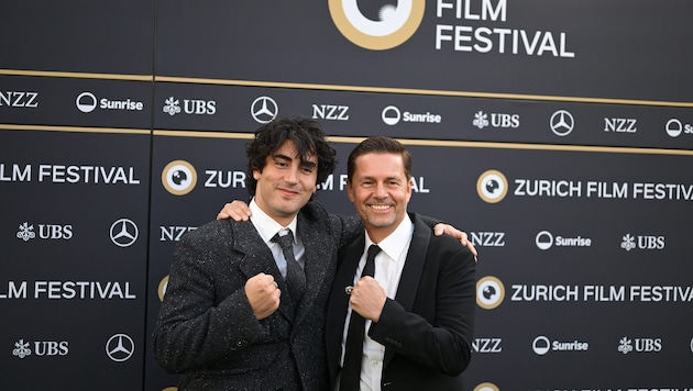 „I Play Rocky“: Anthony Ippolito, Produzent Christian Baha in Zürich.