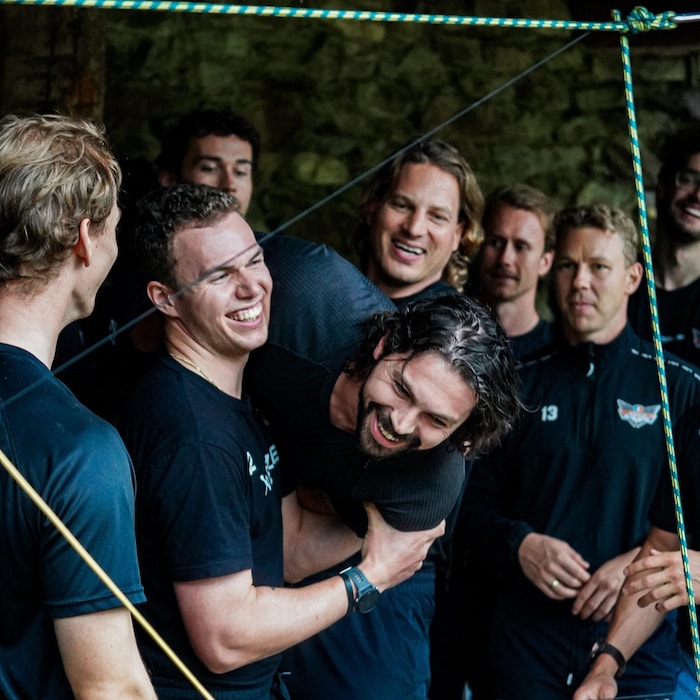 St-Amant und Co. hatten beim Teambuilding in Latsch Spaß.