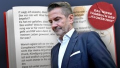 Im Tagebuch der „Kronzeugin“ (Grafik im Hintergrund mit Originalsätzen) kommen die beiden Männer ...
