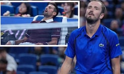 Novak Djokovic (kleines Bild) konnte sich zwischenzeitlich kaum auf den Beinen halten, brachte ...