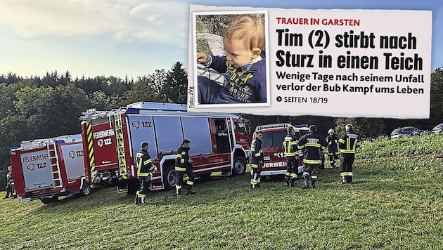 In Haibach/Mkr. musste die Feuerwehr einen erdrückten Buben (8) bergen, in Garsten ertrank Tim. ...