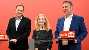 Die neue Dreier-Spitze in der SPÖ-Bundespartei bilden jetzt Philip Kucher, Eva-Maria Holzleitner ...