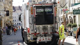 Bei der Müllentsorgung im städtischen Bereich – wie hier in der Grazer Innenstadt – gibt es ...