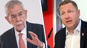 FPÖ-General Michael Schnedlitz (re.) will, dass sich Bundespräsident Alexander Van der Bellen ...