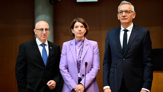 Sinan Selen vom Verfassungsschutz, Marina Rosenberg vom militärischen Abwehrdienst und Martin ...
